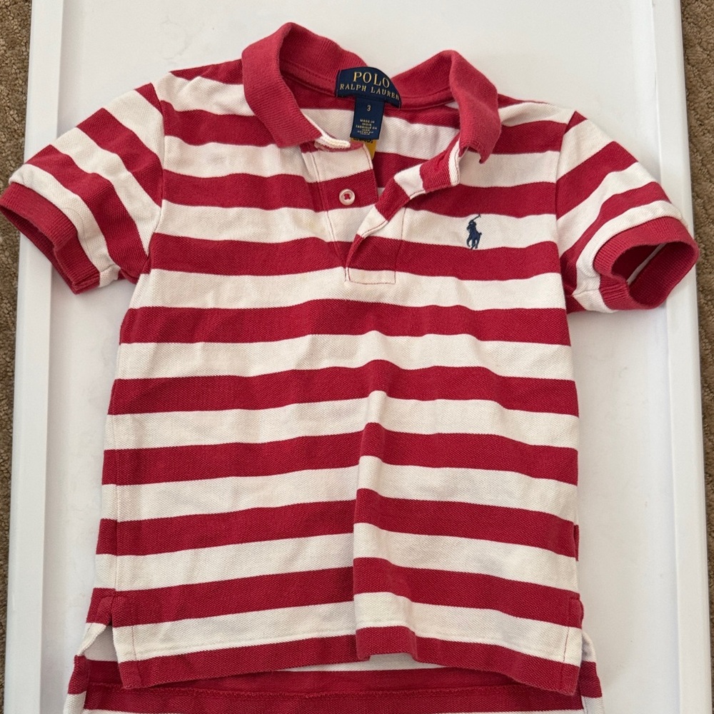 Polo by Ralph Lauren Kids Red and White Striped Polo